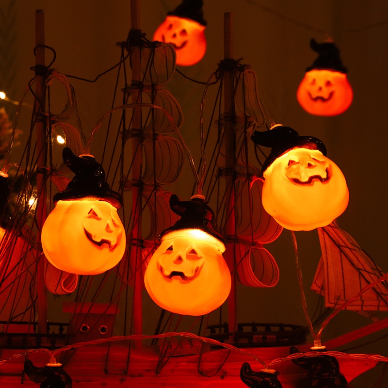 Dây đèn led Bí Ngô nón phù thủy trang trí lễ hội Halloween