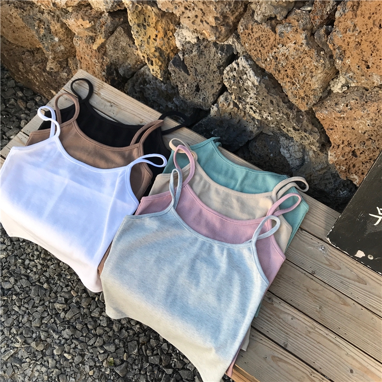 Áo hai dây màu trơn sành điệu dành cho nữ 22991