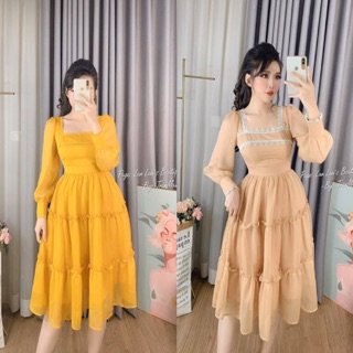 Đầm maxi phối viền siêu hot kèm ảnh chụp thật