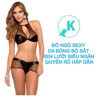 Đồ Ngủ Sexy Da Bóng Bó Sát Ren Lưới Siêu Ngắn Quyến Rũ Hấp Dẫn