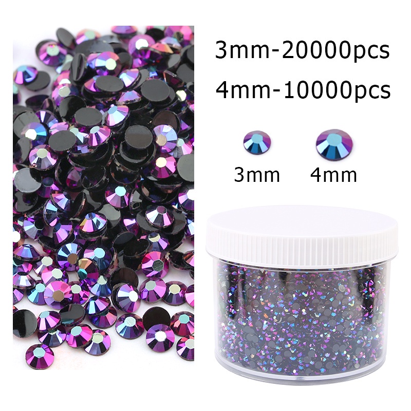 Hộp Hạt Nhựa 3mm Đính Trang Trí Móng Tay Nghệ Thuật