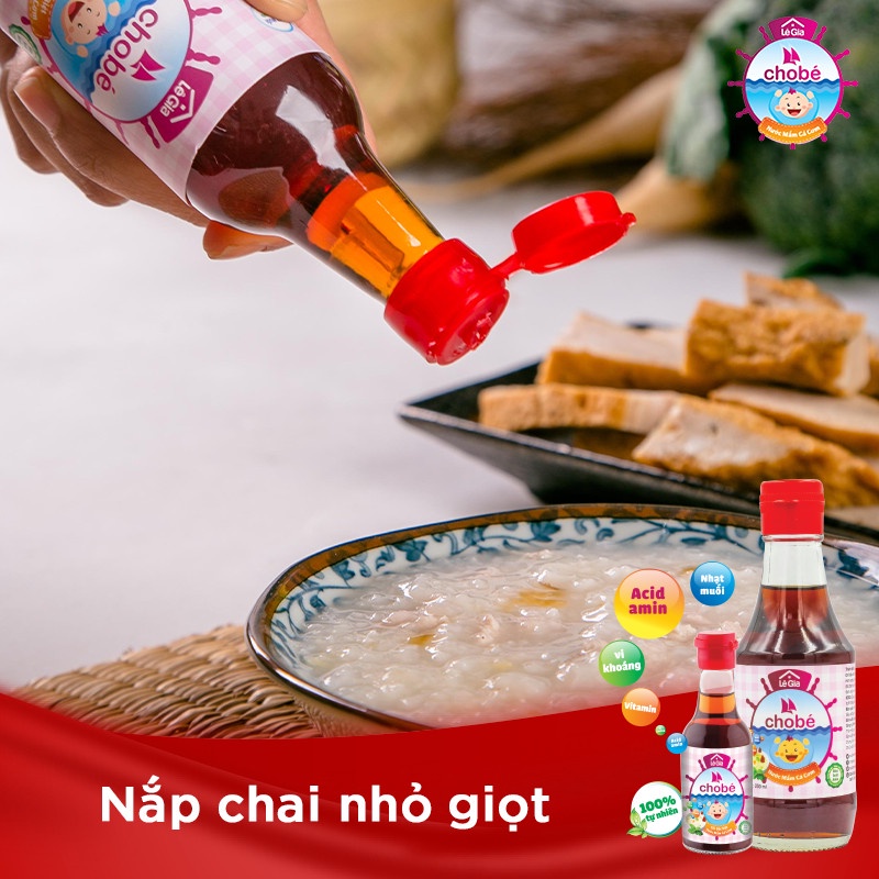 Nước mắm Lê Gia cho bé ăn dặm từ 1 tuổi chai 60ml và 200ml