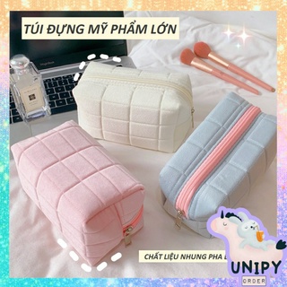 Túi Đựng Mỹ Phẩm Vải Nhung Pha Lê | Bóp Viết Lớn