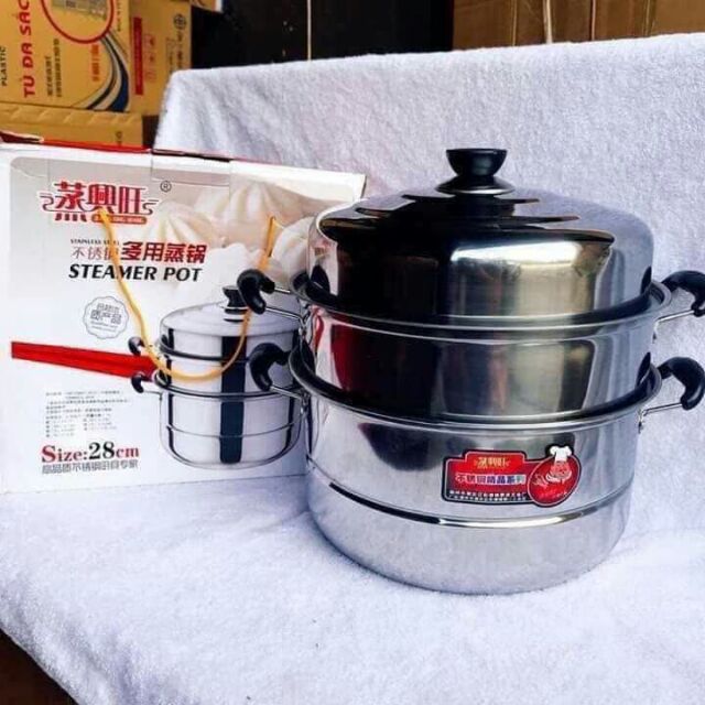 Nồi hấp inox 3 tầng