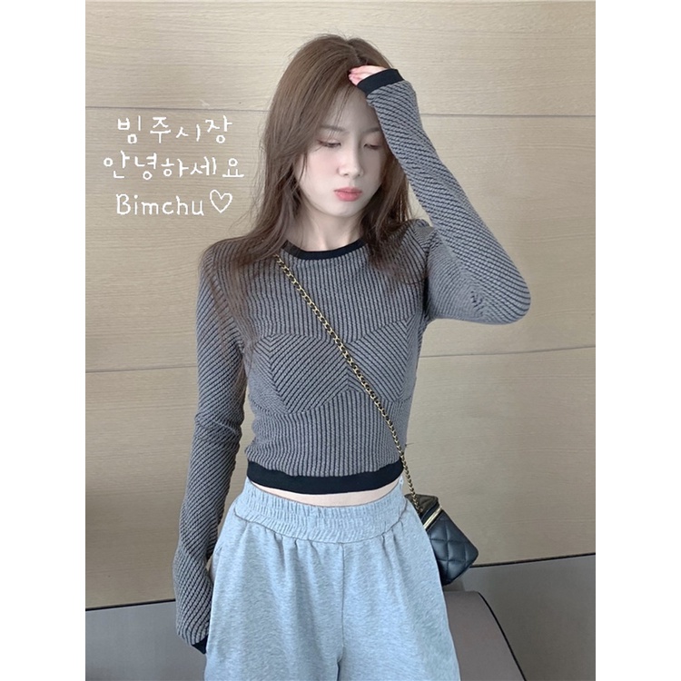 Áo Len Nữ Dài Tay Kẻ Tăm Dáng Ngắn Sành Điệu Chất Len Hàn Quốc - S66 | BigBuy360 - bigbuy360.vn