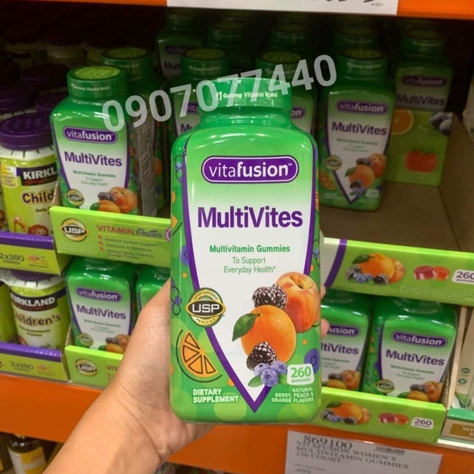 Kẹo dẻo bổ sung vitamin tổng hợp cho cả gia đình Vitafusion MultiVites Vitamin 260 viên date 2023 - EDS Hàng Mỹ