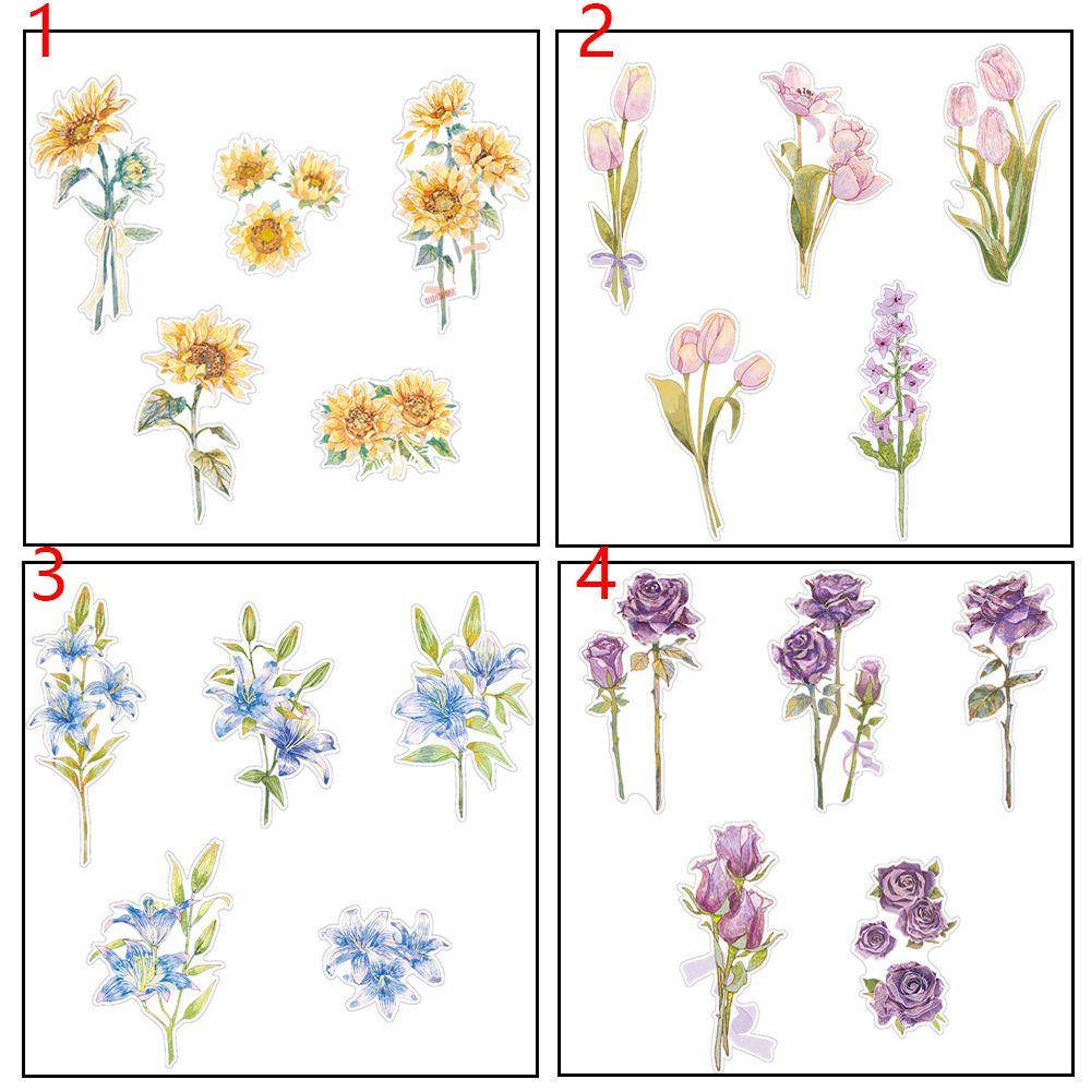 Túi 10 Sticker Trang Trí Hình Hoa Mẫu Mới