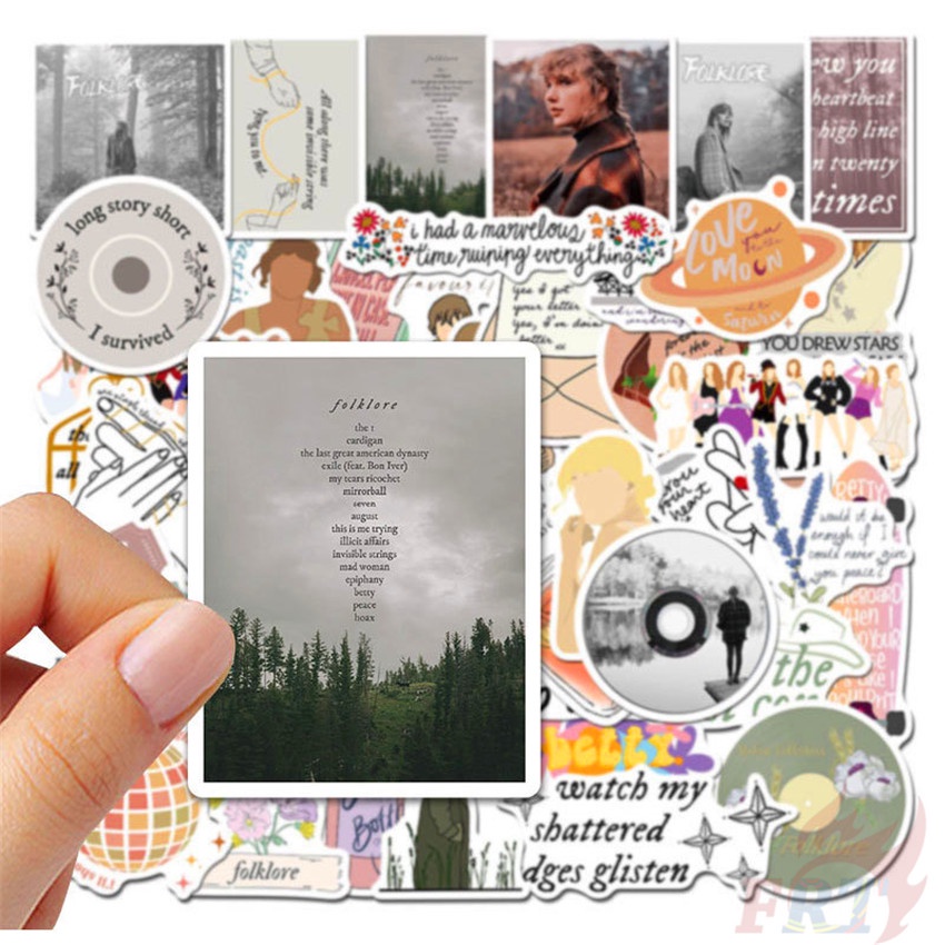 Bộ 100 Cái/Bộ ❉ Taylor Swift ♬Album Nhạc♬ Hình Dán Màu Đỏ Và Không Sợ Hãi &amp; Dân Gian ❉ Miếng Dán Trang Trí Chống Thấm Nước