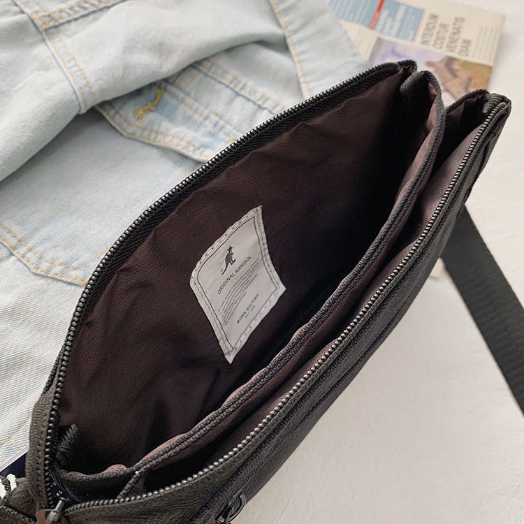 Túi đeo chéo thêu logo Kangol thời trang đơn giản cho nam