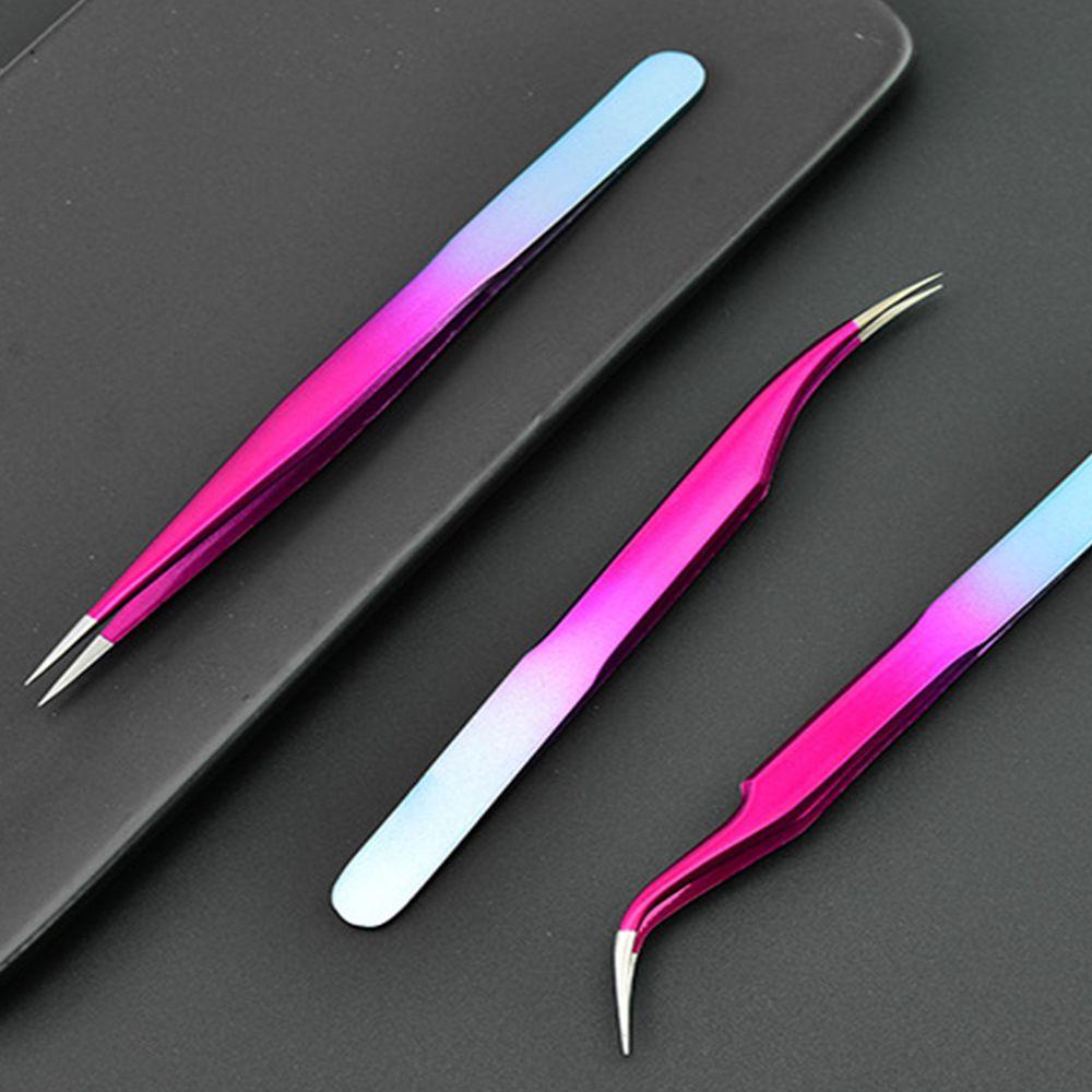 Nhíp Gắp Lông Mi Giả Bằng Thép Không Gỉ Hai Màu Sắc Tuyến Tính