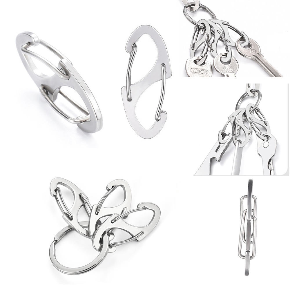 Bộ 1 / 2 / 3 / 5 / 10 Móc Khóa Mini Số 8 Bằng Nhôm Tiện Dụng