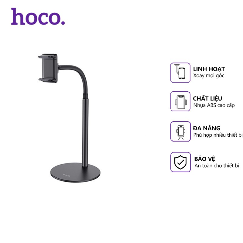 Giá đỡ điện thoại để bàn hợp kim nhôm cao cấp Hoco PH28, sử dụng đa năng tiện dụng, phụ kiện tương thích nhiều thiết bị | BigBuy360 - bigbuy360.vn