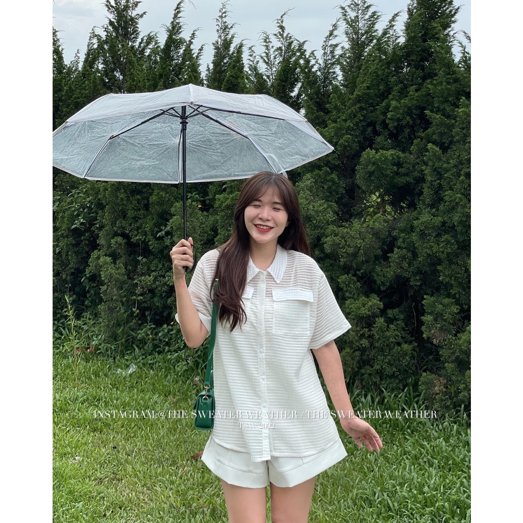 Áo sơ mi tay lỡ kẻ chìm oversize chất xốp 30Aosomilencotui