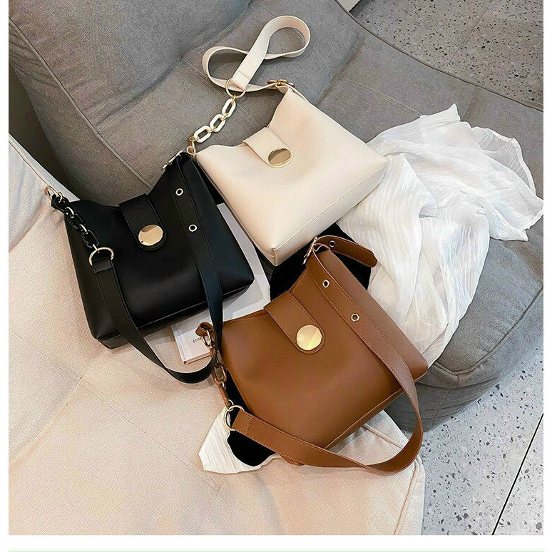 (Bỏ sỉ) ❤️Set túi +ví quai da khóa tròn hàn quốc, bao đẹp, siêu hot mã TF2612200