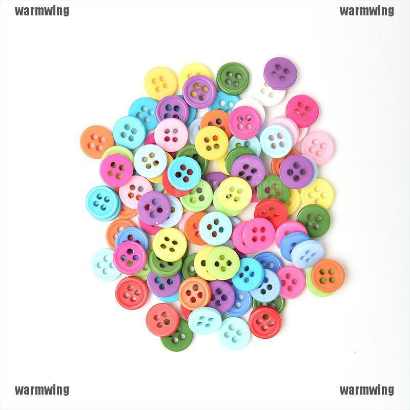 Set 100 nút tròn bằng nhựa làm đồ thủ công dành cho bé