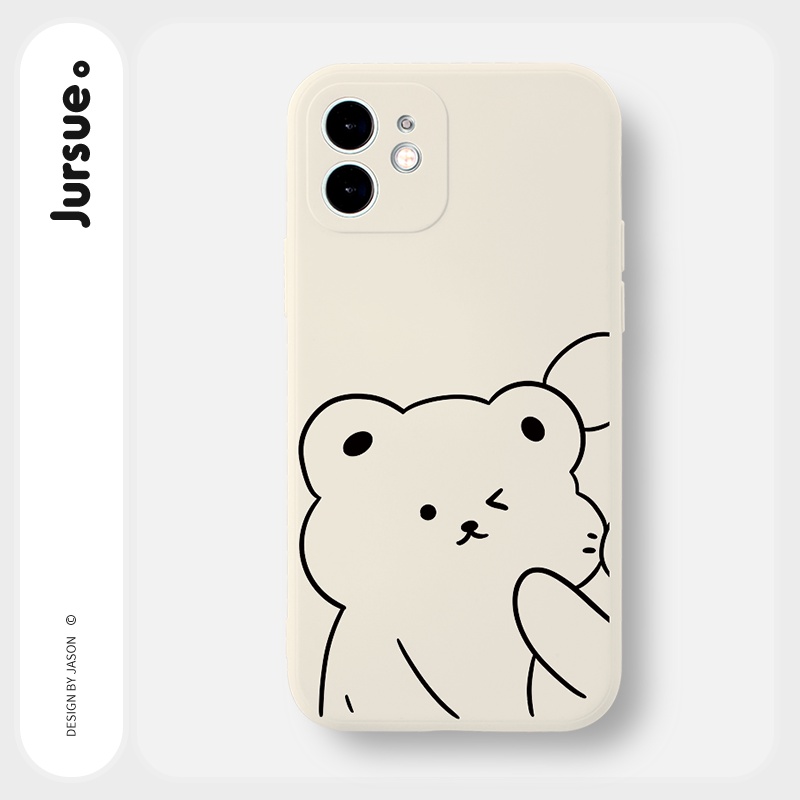 Ốp lưng JURSUE hoạt hình cặp đôi dễ thương đẹp cho iPhone 13 12 11 Pro Max SE 2020 X XR XS ip 8 7 6 6S Plus kute Y122