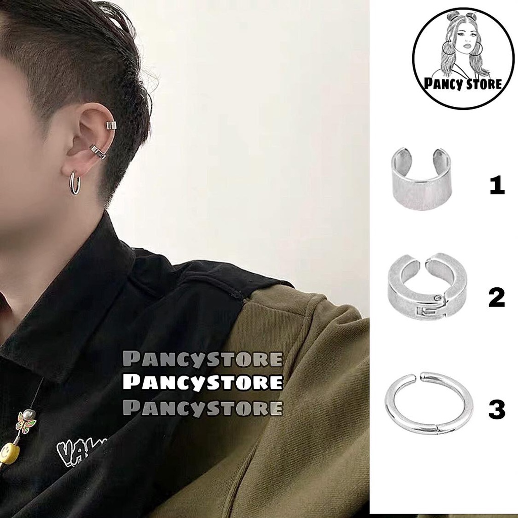 Kẹp tai titan tròn không cần xỏ lỗ nhiều kiểu Unisex