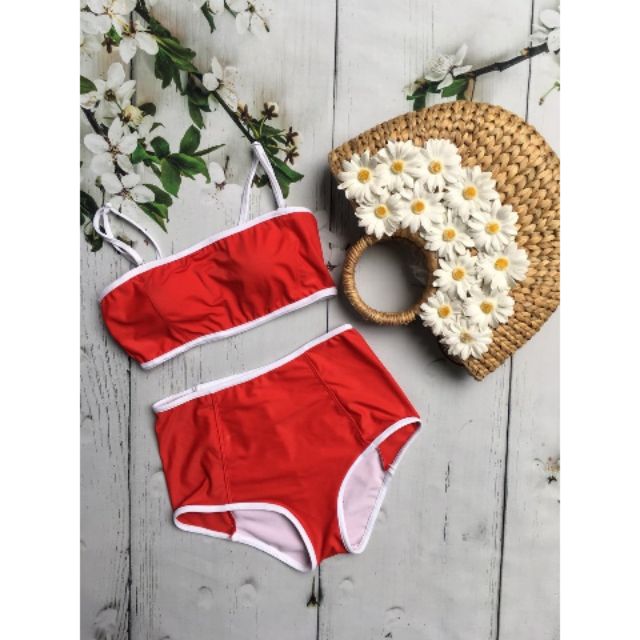 Bikini đỏ viền trắng | BigBuy360 - bigbuy360.vn