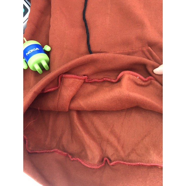Áo Hoodie Trơn Màu Cam Đất - Hoodie Dark Orange Basic