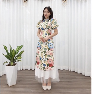 Áo dài, áo cách tân hoa bồng tay siêu xinh hot
