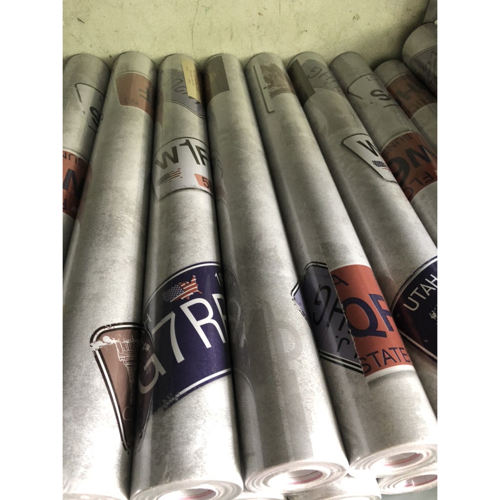 [Mã LIFEHLDEC giảm 10% đơn 99k] 1m Giấy dán tường khổ rộng 45cm - họa tiết biển số | BigBuy360 - bigbuy360.vn