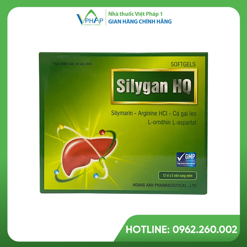Viên Uống Silygan HQ (Hộp 60 Viên) Giúp Hỗ Trợ Tăng Cường Chức Năng Gan, Bảo Vệ Gan Và Hạn Chế Tác Hại của Rượu Bia