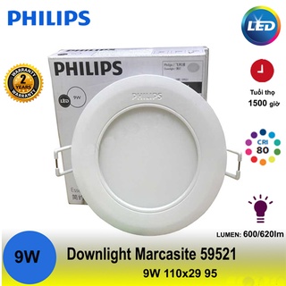 Đèn downlight led 59521 marcasite 9w phi 100