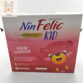 Nin felic kid bổ sung sắt, hỗ trợ cải thiện thiếu máu do thiếu sắt hộp 20 ống ninfelic kid