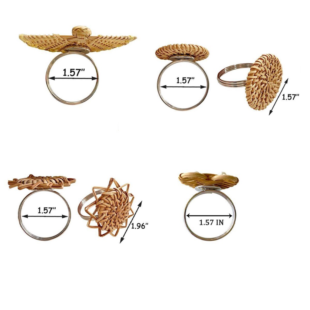 IVORY Vòng Giữ Khăn Ăn Bằng Vải Dệt Mộc Mạc Cho Nhà Bếp / Tiệc Cưới