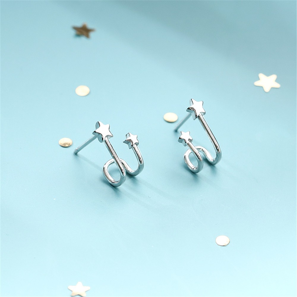 Khuyên Tai Nữ Hình Chữ U Đính Ngôi Sao Xinh Xắn