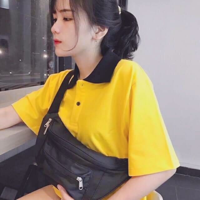 ÁO THUN POLO TRƠN UNISEX MIX CỔ