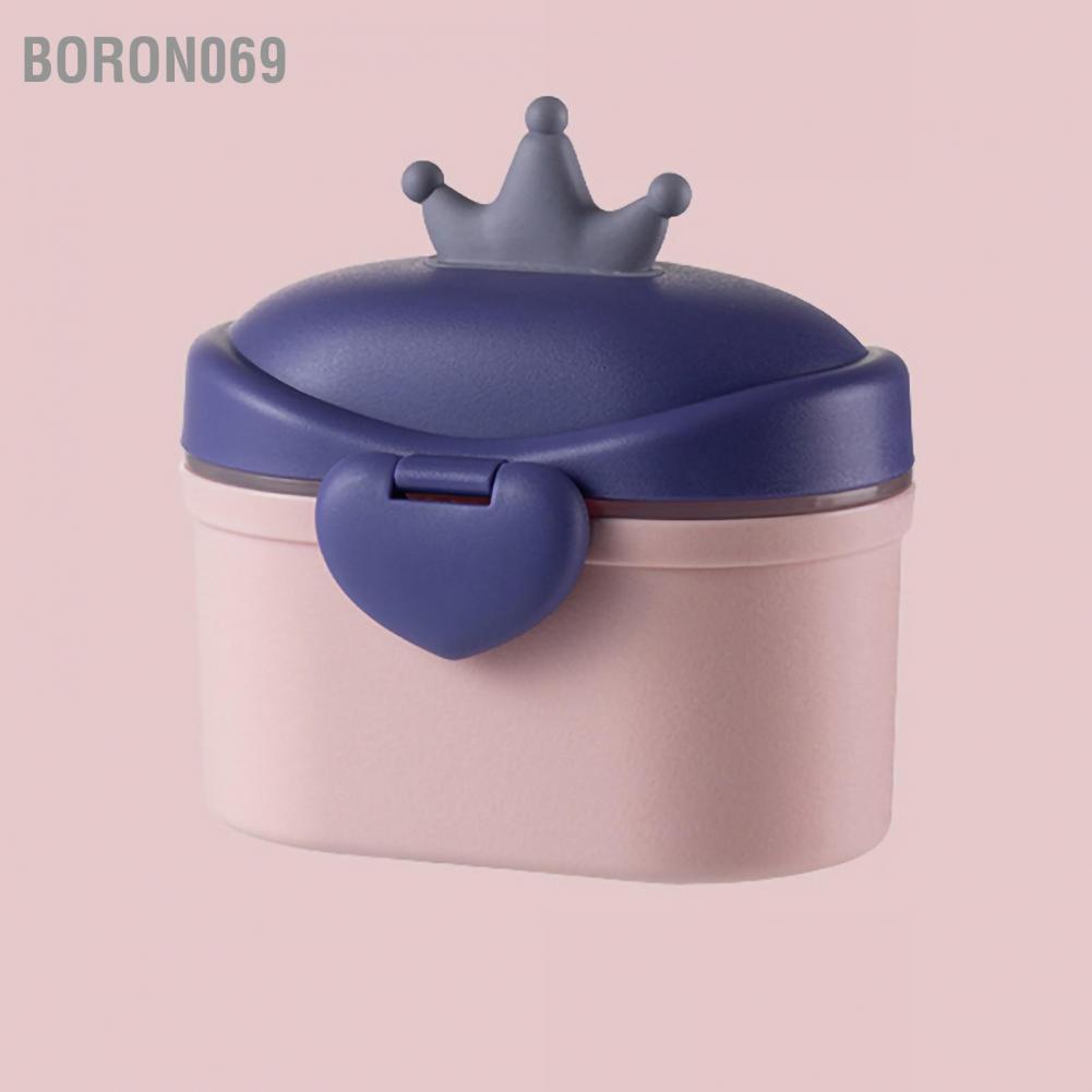 hộp sữa bột Hộp đựng sữa bột cho trẻ em Phim hoạt hình xách tay Vương miện đồ ăn nhẹ trái cây hai lớp Dung tích lớn Boron069