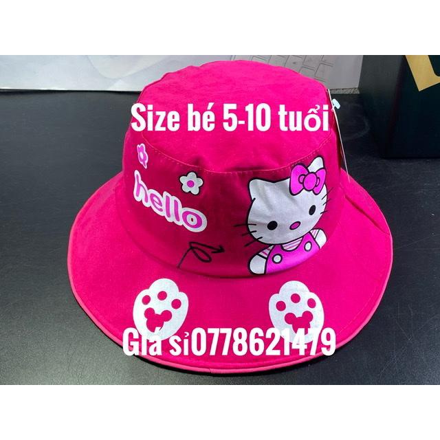 mũ vành bé 5-12 tuổi - nón bo tai bèo hello kity dành cho bé gái