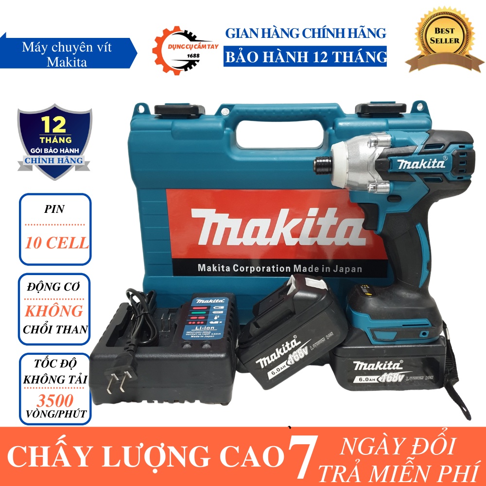 Máy bắn vít makita 168V - Máy bắt vít makita 168v không chổi than - pin 10 cell cao cấp