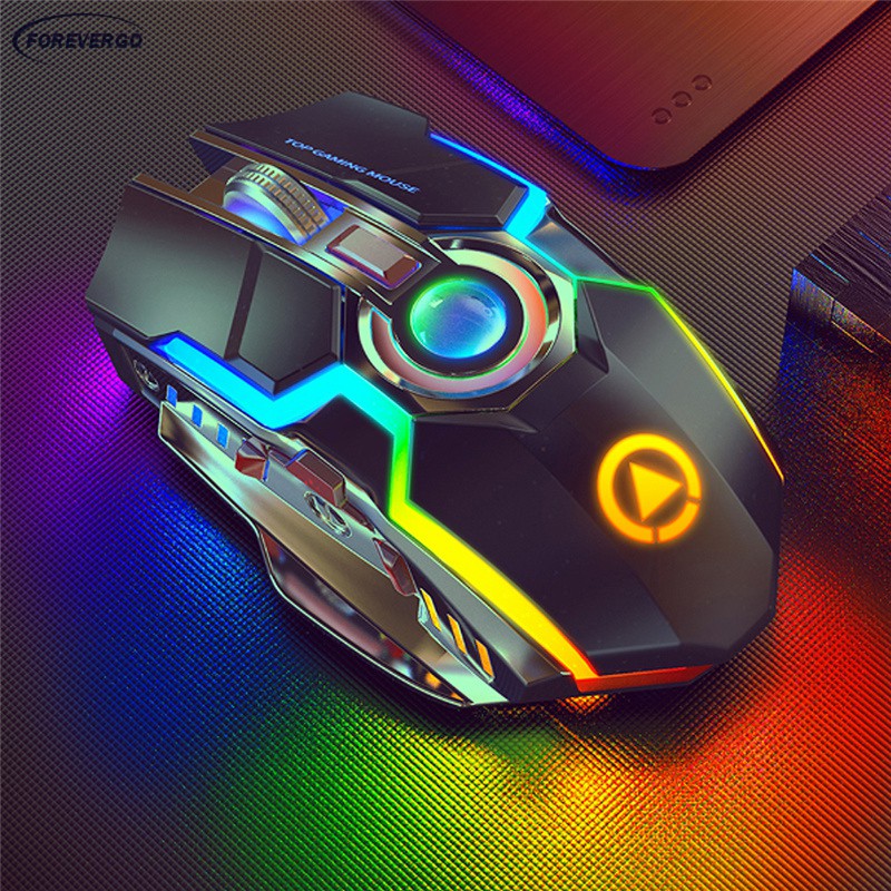 Chuột Quang Chơi Game Không Dây 7 Nút Có Đèn Led Rgb Usb 2.4g Cho Laptop / Máy Tính