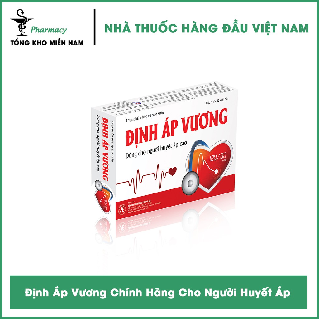 Định Áp Vương - Viên Uống Ổn Định Huyết Áp & Dưỡng Tâm - Hộp 30 Viên