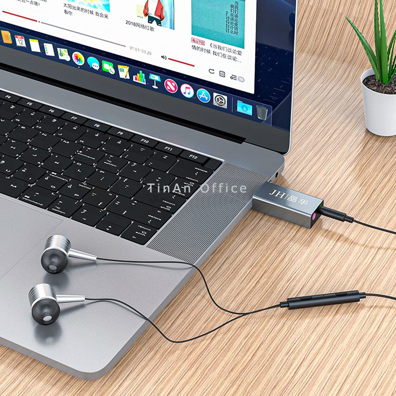 Bộ Chuyển Đổi USB sang Tai nghe/ Micro Loa Giao Diện Âm Thanh cho PS4 Pro USB, Card Âm Thanh JH Gắn Ngoài USB