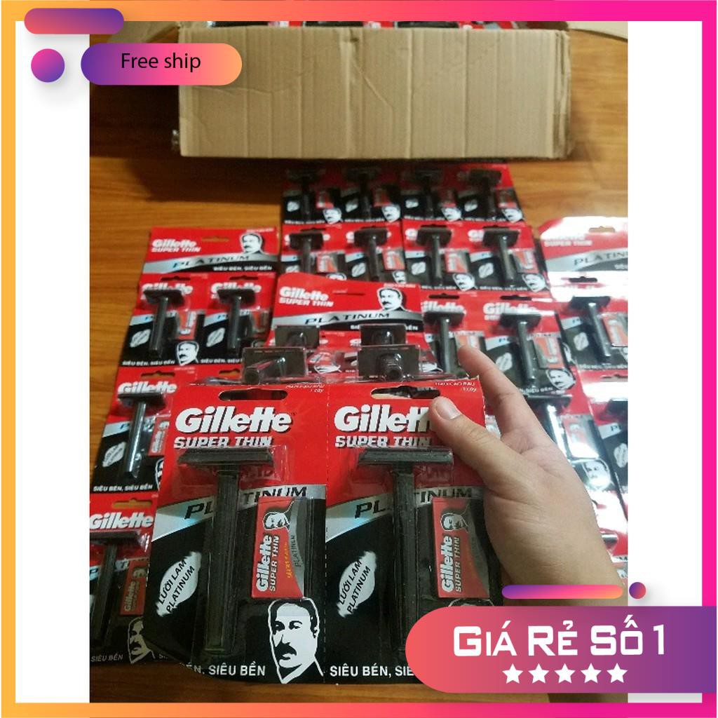 [ FLASH SALE] Dao cạo râu Gillette Super Thin Siêu Sắc Siêu Tiện Dụng Lưỡi Đơn ER-80 ( 01 cây + 1 lưỡi)