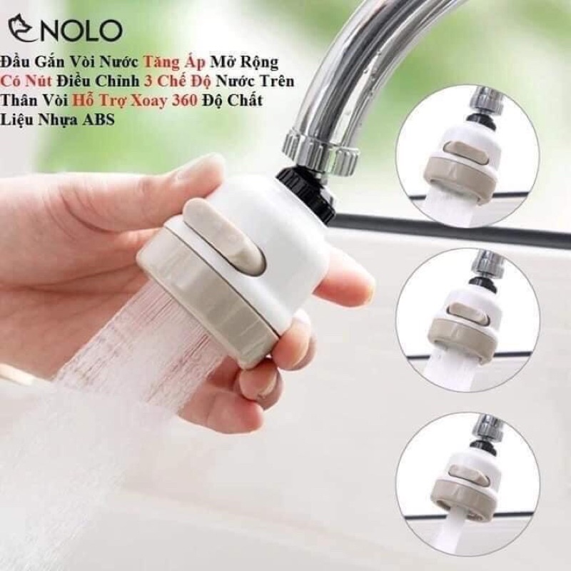 Đầu vòi nhựa rửa bát tăng áp có nút điều chỉnh xoay 360 độ - Vòi nối tăng áp lực nước, vòi rửa chén nhựa gắn bồn rửa tay