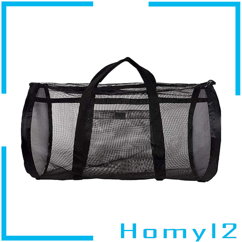 [HOMYL2]Black Mesh Beach Bag and Totes Extra Large Beach Bag with Zipper Oversized Big Beach Storage Bag for Towels Beach Toys Family Pool Trip Home Organizer