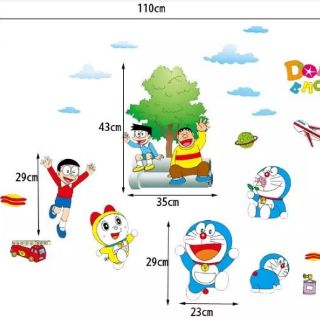 Dán tường phòng ngủ tường doremon