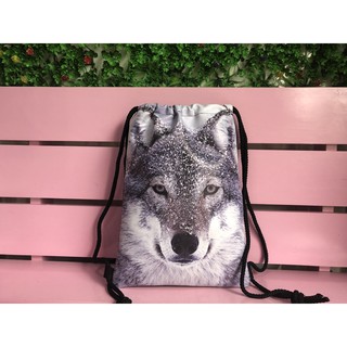 Balo dây rút hình sói 37x32cm