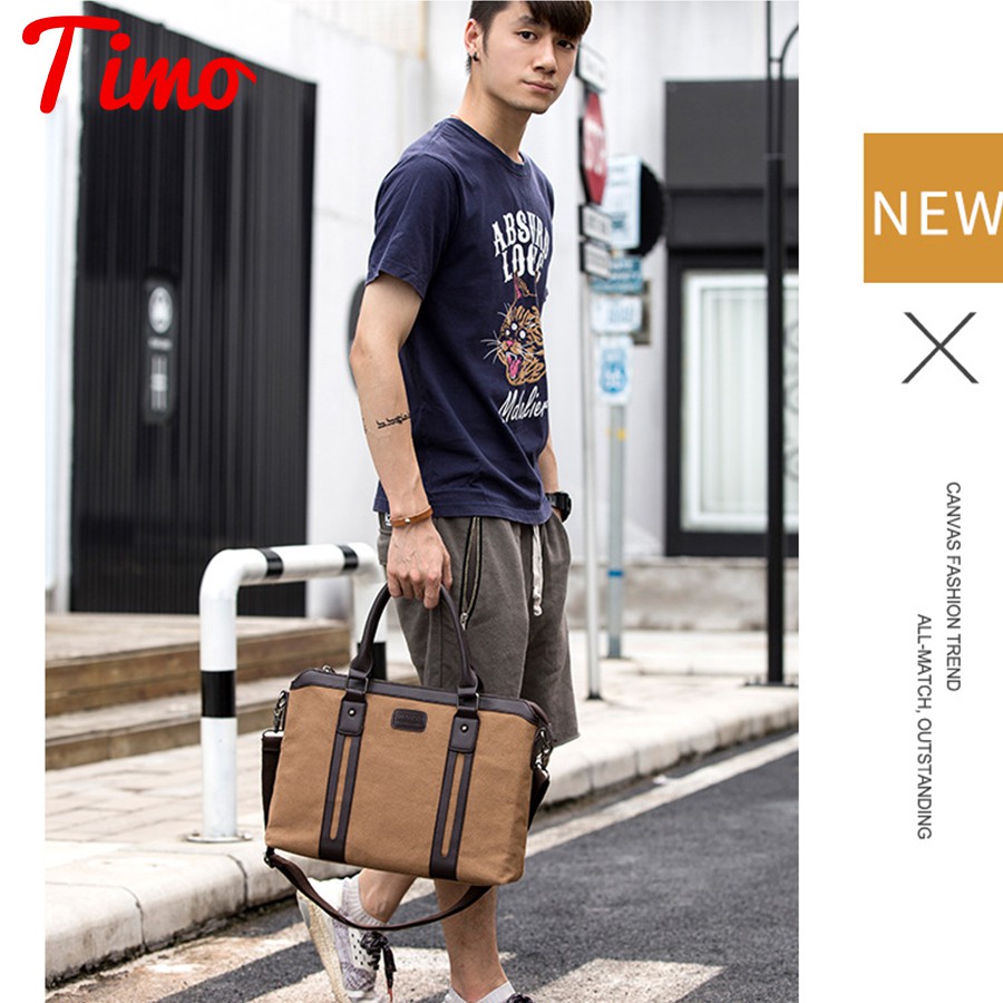 Cặp công sở nam, Cặp văn phòng đựng máy tính laptop da canvas cao cấp cho doanh nhân [ MÃ GIẢM GIÁ SỐC : DAUT10K] | BigBuy360 - bigbuy360.vn