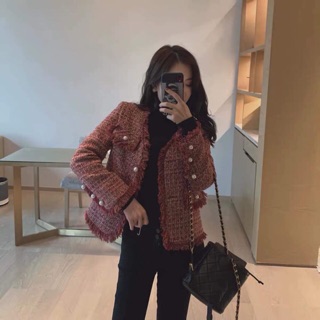 Áo dạ tweed đỏ