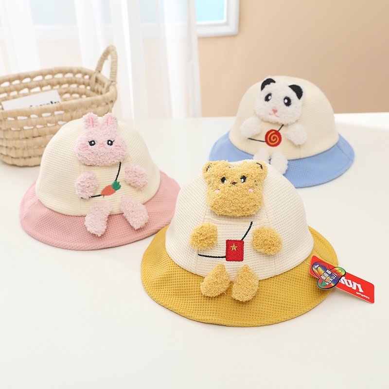 Mũ Tai Bèo Che Nắng Phối Lông Kiểu Hoạt Hình Dễ Thương Cho Bé