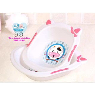 CHẬU RỬA MẶT HÌNH BÒ SỮA CHO BÉ
