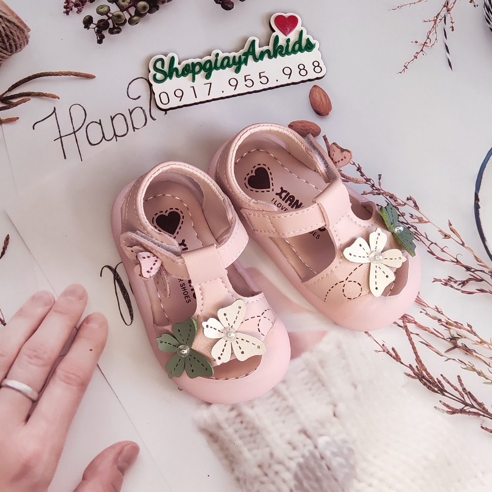 Đép sandan cho bé gái hình bông hoa siêu dể thương Ankids 554