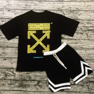 Set quần áo off white/tee x quần unisex