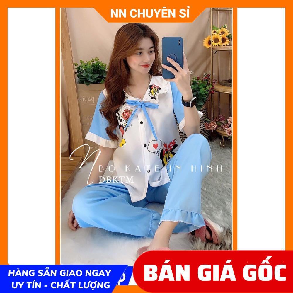 Đồ bộ nữ ⚡ Đồ bộ mặc nhà ⚡ Đồ bộ kate vải mềm mịn mát họa tiết in hình dễ thương DBKIHTN ⚡ Ảnh thật