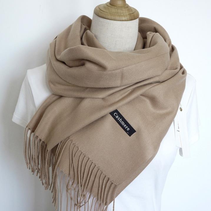 Khăn len choàng cổ chất len dệt mịn - Khăn Cashmere Quảng Châu loại 1 quàng cổ giữ ấm mùa đông cho nam nữ gấp gọn bé
